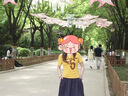 沐霓 大碼胖mm美式復古斜肩印花短袖T恤女夏季辣妹風(fēng)短款上衣ins潮流 黃色 L 曬單實(shí)拍圖