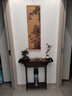 新中式竹玄關(guān)桌超窄玄關(guān)臺條案供桌條幾玄關(guān)桌子靠墻玄關(guān)柜端景臺 長80胡桃色帶抽款（20寬） 曬單實(shí)拍圖