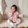 G.DUCKKIDS小黃鴨嬰兒衣服春秋季2025新款新生兒連體衣女寶寶沖鋒衣外出服裝 粉色 66cm 66碼0-3月建議寶寶4-6公斤 曬單實拍圖