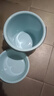 塑料提水桶 大號加厚耐用泡腳洗澡桶帶提手洗衣桶臉盆水桶3件套 藍色 大號【桶+盆】加厚款 【全新PP材質(zhì)加厚耐用】 曬單實(shí)拍圖