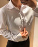 匆蒙職業(yè)襯衫女春夏通勤百搭短袖襯衫女內搭女商務通勤職業(yè)裝簡約修身 曬單實拍圖