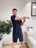 李寧運(yùn)動(dòng)套裝男夏季新款潮流短袖短褲青少年運(yùn)動(dòng)服速干寬松兩件套 黑色彩標(biāo)短袖+黑色速干短褲 L/175（125-145斤） 曬單實(shí)拍圖