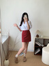 AU&MU2025秋季新款勃肯鞋絨面真皮套腳休閑鞋厚底增高兩穿一腳蹬女鞋 沙色【牛皮】【軟木升級款】 2070 36 曬單實(shí)拍圖