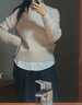 森馬（Semir）森柔毛衫|商場(chǎng)同款毛衣女圓領(lǐng)純色2024冬季絞花上衣101724107014 曬單實(shí)拍圖