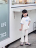 moonkids女童喇叭褲夏季薄款兒童波點(diǎn)休閑長褲小女孩2025夏裝九分微喇褲子 兩條裝【18378杏色+18361黑色】 160 cm 曬單實(shí)拍圖