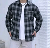 MMOPTOP日系復(fù)古長袖格子襯衫男士春秋季潮流寬松休閑外套6062 咖啡 XL 曬單實(shí)拍圖