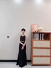 思妙星女童晚禮服輕奢小眾管樂(lè )團合唱指揮公主裙兒童主持人鋼琴演出服夏 黑色長(cháng)款 150 曬單實(shí)拍圖