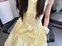 格邏恩（GELUOEN）小飛袖波點(diǎn)印花連衣裙夏天女2025年新款學(xué)生顯瘦甜美小清新A字裙 黃色 均碼 【可備注碼數】 曬單實(shí)拍圖