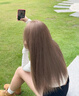 綠宸染發(fā)劑植物純遮蓋白發(fā)自己在家男女士非泡泡天然染發(fā)膏亞麻灰棕 曬單實拍圖
