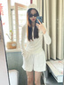 翊尚美短褲女夏季2025新款白色運動(dòng)休閑寬松五分褲高腰顯瘦爆款闊腿中褲 白色 【親膚透氣熱銷(xiāo)款】 M 【推薦100-115斤】 曬單實(shí)拍圖