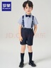 羅蒙男童演出服套裝男孩生日花童幼兒園禮服畢業(yè)服 藏青色 130 曬單實拍圖