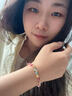 中國黃金（CHINA GOLD）永生玫瑰花黃金手鏈女款足金轉(zhuǎn)運珠編織手繩情人節(jié)生日禮物送女友 【今/次日達】永生玫瑰花手繩+6銀珠【彩繩】 曬單實拍圖
