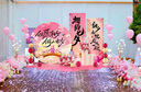 紅發(fā)夾七夕情人節(jié)中秋國(guó)慶節(jié)商場(chǎng)場(chǎng)景氛圍布置道具裝飾氣球kt板背景墻 【定制】鵲橋仙緣【寬3.3m*高2m】 含如圖背景板+支架氣球+免費(fèi)開(kāi)票 曬單實(shí)拍圖