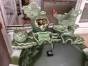 OEMG新中式陶瓷招財(cái)流水魚(yú)缸水循環(huán)小型家用桌面擺件風(fēng)水球喬遷送禮物 翡翠綠白菜（百財(cái)）流水?dāng)[件 默認(rèn)贈(zèng)送水泵與水晶球 曬單實(shí)拍圖