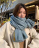 梵昇昱圍巾女秋冬季2025新款韓系高級氛圍感甜美披肩保暖加厚仿羊絨圍巾 霧藍【65*200cm】 曬單實(shí)拍圖