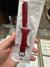 炫戴（XUANDAI）適用蘋果手表apple watch表帶小蠻腰真皮iWatch s10/s9腕帶復(fù)古纖細s8/s7/s6代通用配件 酒紅 38/40/41/42表盤4~10代/se 曬單實拍圖