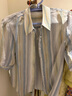 衣典零一（LEDIALYI）真絲襯衫女裝2025夏季新款高級感洋氣品牌桑蠶絲短袖條紋襯衣上衣 圖片色 L 曬單實(shí)拍圖