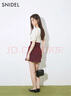 SNIDEL2025秋冬新品甜美百搭高腰喇叭A字魚(yú)尾短裙褲SWFP254066 酒紅色 M （1） 曬單實(shí)拍圖