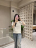 塔馳密司 TOUCH MISS優(yōu)雅/萬搭針織/提花圓領(lǐng)短袖針織T上衣 LSY白色L 曬單實(shí)拍圖