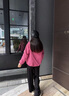 鴨鴨輕薄羽絨服女士短款連帽2025秋冬新款小個(gè)子時(shí)尚百搭羽絨夾克外套 玫紅色 M 曬單實(shí)拍圖