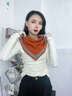 啄木鳥(niǎo)純色針織領(lǐng)巾三角披肩護頸椎保暖圍脖雙面裝飾磁吸扣圍巾女秋冬季 橘灰色雙面純色 針織磁吸三角巾 曬單實(shí)拍圖