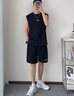 李寧籃球服運(yùn)動(dòng)套裝男士夏季青少年速干冰絲無(wú)袖t恤背心短褲跑步服男 黑色套裝【速干背心 速干短褲】 XL /180 (150-165斤) 曬單實(shí)拍圖