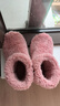 果洛菲（GUOLUOFEI）棉拖鞋包跟女毛絨高幫保暖室內地板靴靜音軟底家用男 粉色 M 曬單實(shí)拍圖