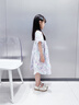 玉極虞女童夏季碎花連衣裙2025新款泡泡袖長(cháng)裙兒童夏款公主裙小女孩夏裝 紫色 50 身高35-40cm左右 曬單實(shí)拍圖