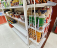 康浪鋼木超市貨架便利店展示架零食藥店食品展架單雙面展示柜 中島-總長253cm(弧形側(cè)板) 金橡木+白色立柱 曬單實(shí)拍圖