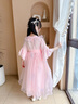 萱微妮女童漢服古風(fēng)裙子夏季2025新款女孩國風(fēng)超仙公主裙兒童古裝連衣裙 粉色 130 曬單實(shí)拍圖