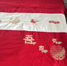 浪莎全棉中式刺繡結(jié)婚四件套純棉紅色婚慶床上用品多件套婚嫁床單被套 皇家喜事*金-時尚 1.5m-1.8m床單款四件套 曬單實拍圖