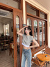 Calvin Klein內(nèi)衣【七夕禮物摩登引力帶】25女ck可外穿羅紋辣妹正肩短TQS7349 P7A-椰青灰 S 曬單實拍圖