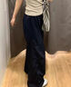 魯雅爾美式工裝褲女夏季小個(gè)子防曬速干休閑褲提臀闊腿百搭顯瘦運(yùn)動(dòng)褲 藏青色 M 曬單實(shí)拍圖
