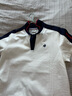 樂(lè )卡克（Le coq sportif）法國公雞2025年新品春季女款撞色拼條短袖POLO 象牙白色 L 曬單實(shí)拍圖