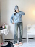 名創(chuàng  )優(yōu)品（MINISO）外套女春秋款2025新款衣服開(kāi)衫小個(gè)子連帽衛衣女顯瘦百搭休閑女裝 【春秋薄款】霧霾藍(純色)-短款 L 165 (優(yōu)選面料 舒適貼身) 曬單實(shí)拍圖