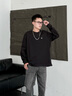 Calvin KleinJeans25秋季新款男士休閑通勤ck刺繡純棉圓領(lǐng)打底長(cháng)袖T恤4RD247G UB1-太空黑 L 曬單實(shí)拍圖