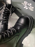達芙妮厚底馬丁靴女2025秋冬新款英倫風(fēng)短靴女時(shí)尚百搭黑色靴子女瘦瘦靴 百搭黑【5.5cm 厚底】 37 曬單實(shí)拍圖