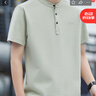 吉普（JEEP）短袖男士T恤夏季寬松潮牌百搭透氣立領(lǐng)涼感上衣服男裝 綠色 2XL  曬單實(shí)拍圖
