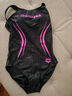 阿瑞娜（arena）女士三角連體泳衣專(zhuān)業(yè)訓練游泳衣溫泉遮肚顯瘦修身保守健身 黑色/粉色(BKPK) L 曬單實(shí)拍圖