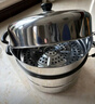 蘇泊爾SUPOR 蒸鍋真味鮮不銹鋼雙層復底28cm蒸魚(yú)鍋加高鍋蓋蒸籠EZ28BS04 曬單實(shí)拍圖