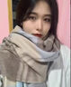 CONCISE KITE女士羊毛圍巾秋冬季高級感保暖圍脖2025新款生日禮物送女朋友老婆 香水藍(lán)格-高端品牌禮盒裝 曬單實拍圖