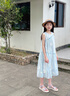 乖妮貓女童夏裝公主裙2025新款雪紡裙子女大童夏季背心裙兒童夏天連衣裙 藍色 160 碼 曬單實(shí)拍圖