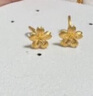 老廟黃金耳釘足金櫻花耳釘女款花朵耳飾送女友老婆媽媽520節(jié)日禮物 約1.9g 曬單實(shí)拍圖