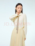 OVV【愛(ài)情而已同款】2023春夏新款女裝30MM重縐真絲隨附飄帶經(jīng)典襯衫 淺黃（凈色）01 S 曬單實(shí)拍圖