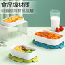 茶花（CHAHUA）飯盒上班族學生餐盒兒童小學生分格可微波爐加熱雙層便當盒女 【1100ml 橙色】分格款+餐具 曬單實拍圖