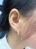 七度（SEVEN DEGREE）S925銀耳環(huán)女款純銀米字花紋鑲嵌 T方耳扣輕奢耳飾小眾設(shè)計(jì)感精致 曬單實(shí)拍圖