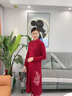 俞兆林（YUZHAOLIN）春秋款媽媽連衣裙兩件套氣質(zhì)高貴中老年女秋裝高檔時(shí)尚長(cháng)袖裙子女 紅色兩件套 XL  建議85-100斤 曬單實(shí)拍圖
