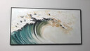 美優(yōu)淳風(fēng)生水起海浪客廳裝飾畫(huà)大芬村手繪油畫(huà)沙發(fā)背景墻掛畫(huà)肌理感壁畫(huà) JD21701風(fēng)生水起 80*40 經(jīng)典黑框 質(zhì)感紋理油畫(huà)布+鋁合金邊框 曬單實(shí)拍圖