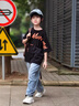 G.DUCKKIDS小黃鴨童裝男童春裝藍色牛仔褲印花2025新款大童褲子春夏季寬松褲 藍色夏季薄款 130 曬單實拍圖