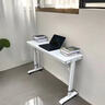 子木雅居電腦桌臥室家用工作臺學(xué)習桌雙人位可升降移動(dòng)跨床桌簡(jiǎn)易長(cháng)條書(shū)桌 磨砂白+可升降加厚白架 150x40x68cm 曬單實(shí)拍圖